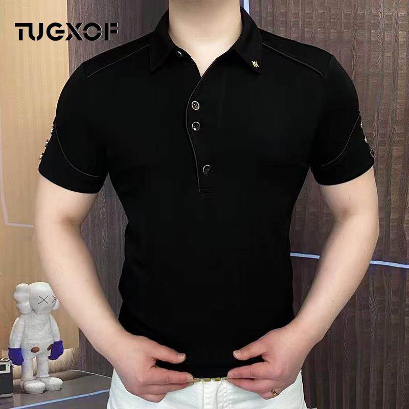 男士短袖翻领POLO衫夏季时尚商务休闲百搭T恤男装上衣气质痞帅潮