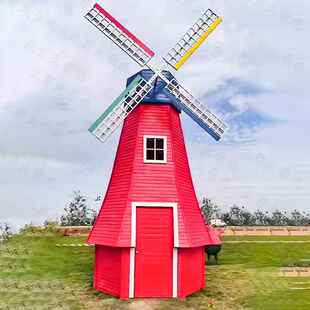 景区建卡设网红打拍车照型荷兰f0220-1风旋转发光大发防腐木园林
