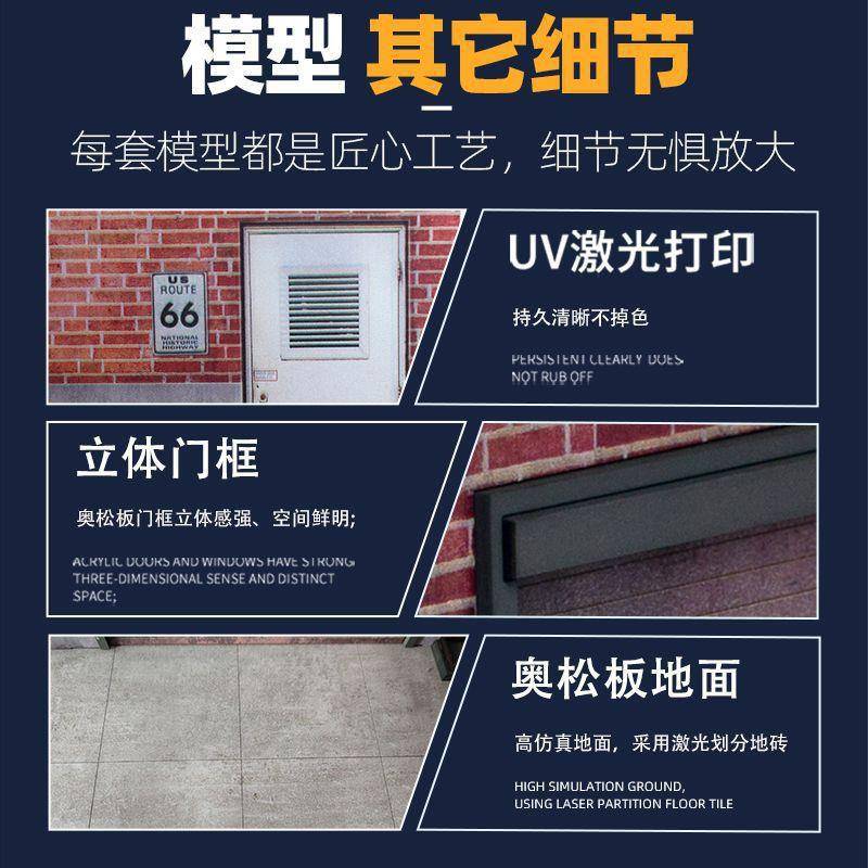 1比18跨境工业厂房场景模型美式模型摆件收纳装饰角落车库场景