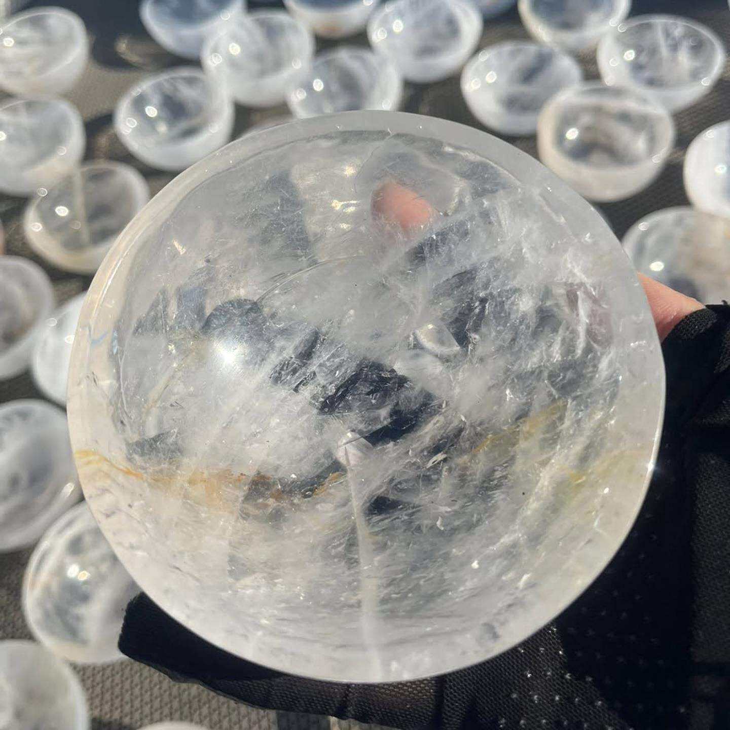 天然白水晶碗消磁碗水晶原石打磨能量石饰品装饰桌面摆件源头工厂