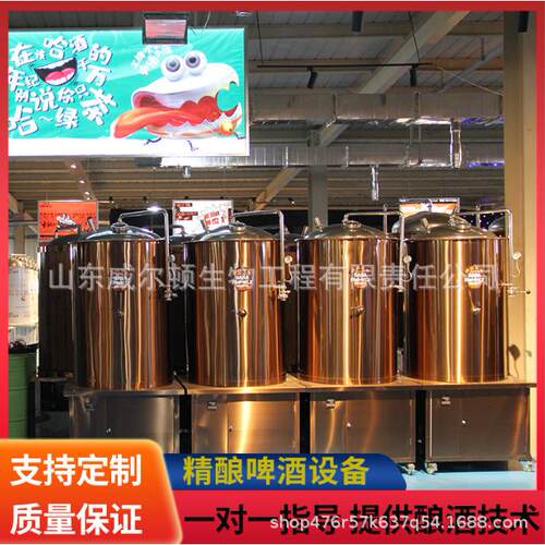 精酿啤酒灌装机械 小型啤酒酿造设备 小型酿造啤酒机械 技术教学