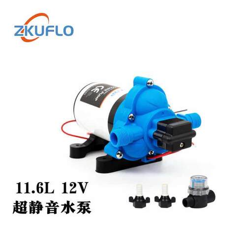 12V24V电动压隔膜泵房车水泵小型船家用自吸泵户外抽水农用工业