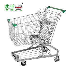 供应超市150L购物车 百货商城金属购物手推车 德式金属购物手推车