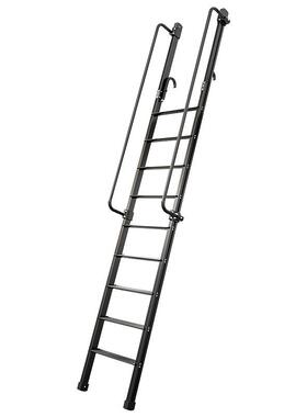 室内家用贴墙折叠楼梯别墅复式阁楼多功能户外工程扶手梯子黑色