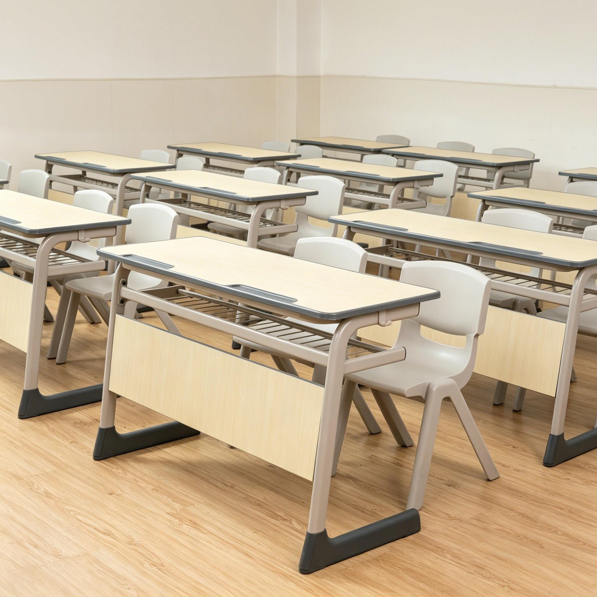 育才双人桌培训辅导班课桌椅组合高中小学生学校教室机构会议桌椅