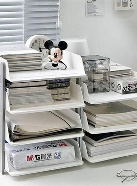 桌面文件收盒纳架办公JTI室资料收纳多框书架4层a文件夹档案置物