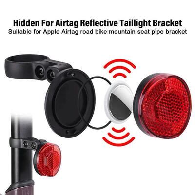 For AirTag Case Hidden Bike Tail Light Mount Holder Reflecto