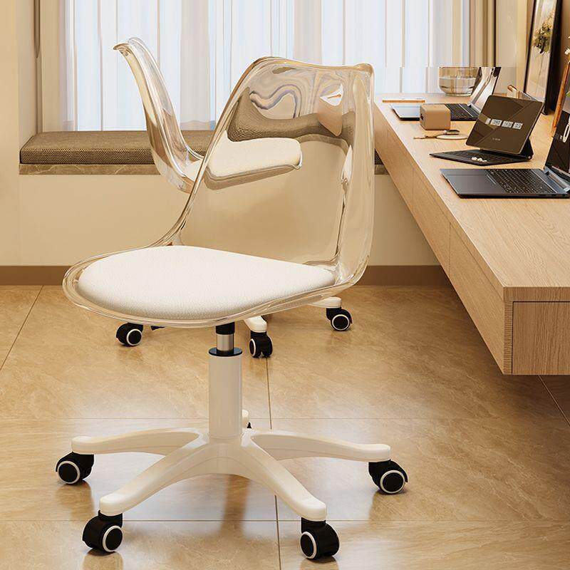 家用电脑椅女生卧室化妆椅凳学习靠背升降转椅亚力克透明椅子