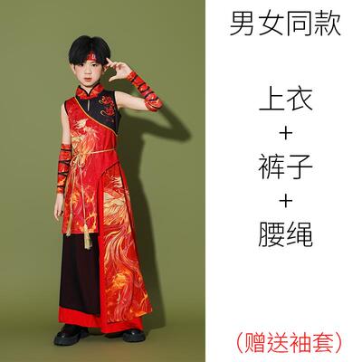 高档古六一中国风儿演出服典舞扇舞走秀潮服女童爵士子童舞打鼓表