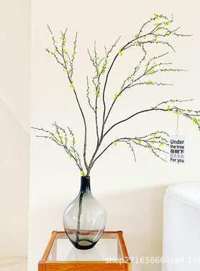 花束枝条假绿餐桌仿真花雪柳干花植摆件花艺室内装饰家楼夏落地花