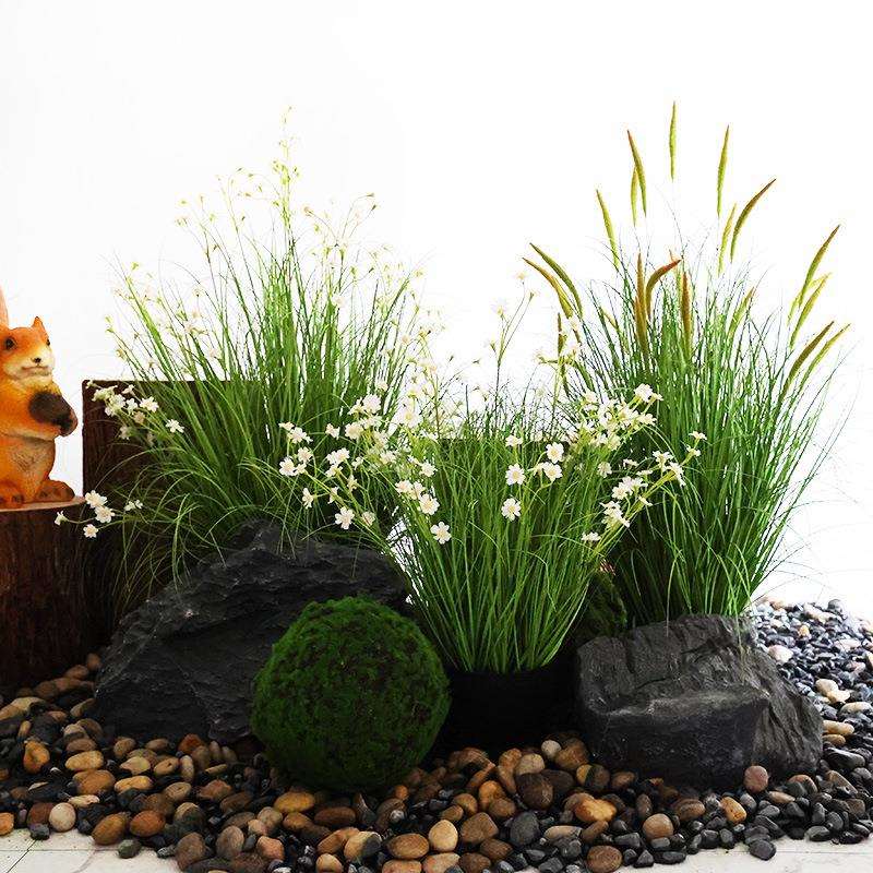 仿真绿植猫尾巴草落地芦苇草商店橱窗展示室内仿真装饰假绿植造景