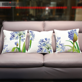 指间十字绣抱枕头现代简约客厅沙发，卧室满印花(满印花)画靠垫套件花卉
