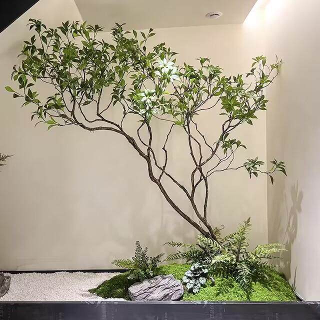 精品马醉木仿真榕树装饰树大型假树简约景观绿植造景橱窗植物室内