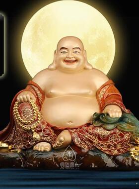 台湾纯铜弥勒佛佛像未来佛笑佛大肚弥勒佛开业店铺招财菩萨摆件