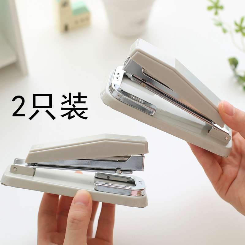 2只装 得力办公用品中缝订书机旋转机头可订25张骑马钉订书器文具