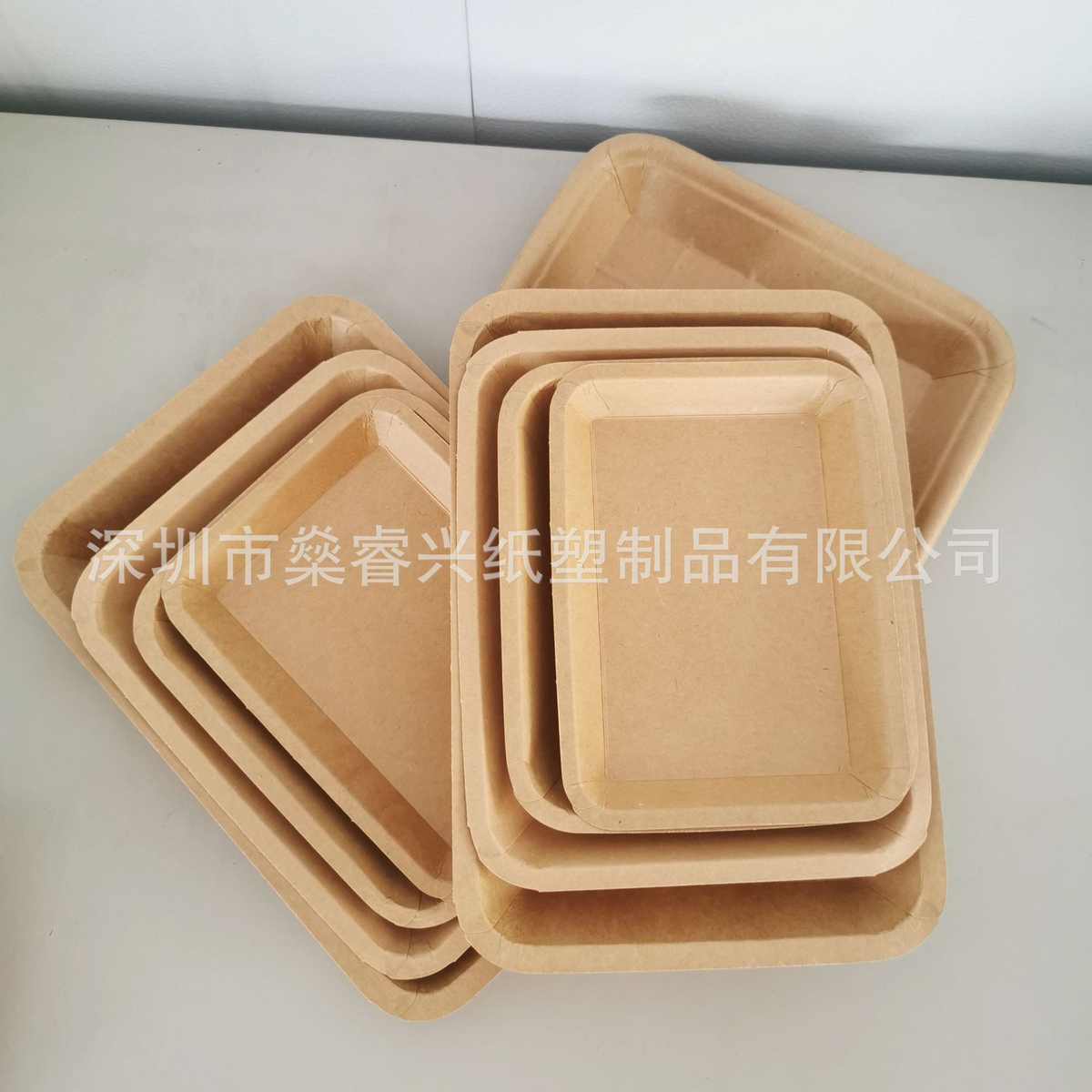 厂家直销一次性牛皮纸托盘点心烧烤包装纸盘炸鸡薯条牛皮纸盘碟子