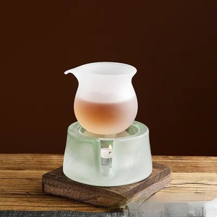 水晶琉璃温茶器蜡烛底座茶炉禅意家用日式 加热小火炉耐高温暖茶道