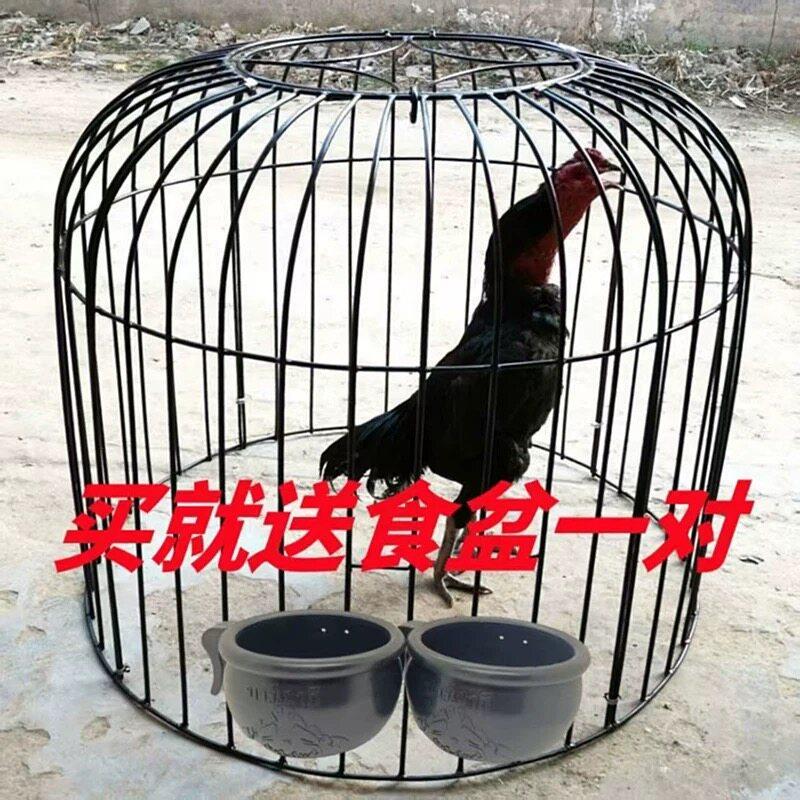 斗鸡笼子可折叠斗鸡罩笼斗鸡铁笼子加粗斗鸡手提笼鸡笼大号铁笼子