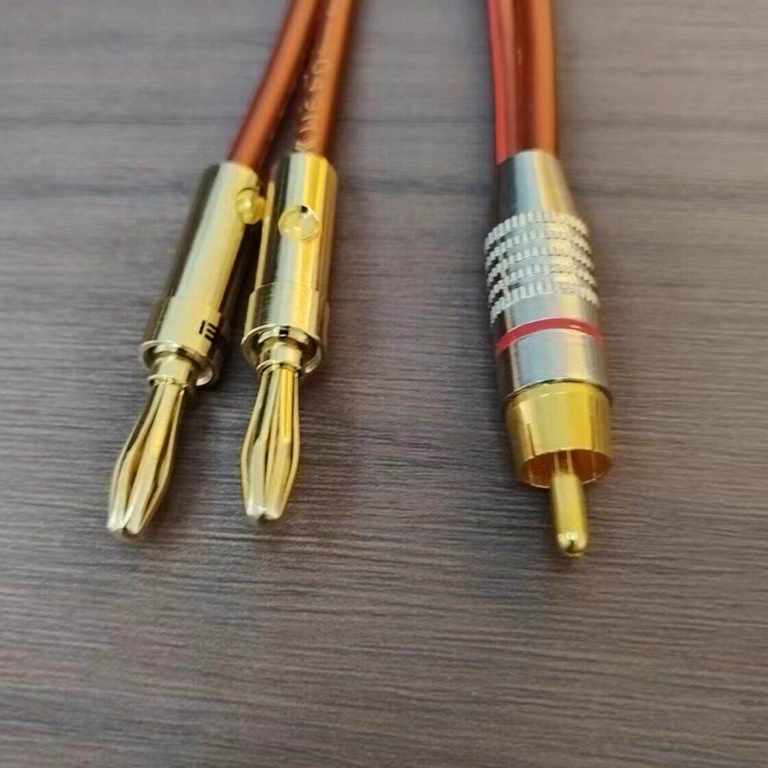 KTV家庭影院功放音频秋叶原莲花头转演唱会音响香蕉头插头连接线