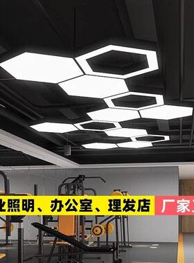 创意造LE吊灯异形灯圆D形六边形超市办公室健身工业型风房956吊顶