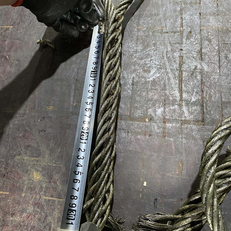 手工编头双扣钢丝绳起重吊装吊车吊索具插编头30公分行车油丝绳