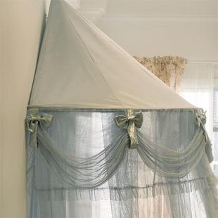 半壁挂30135678折叠公风儿主童圆圆顶蚊帐吸顶式吊顶免安装落地床