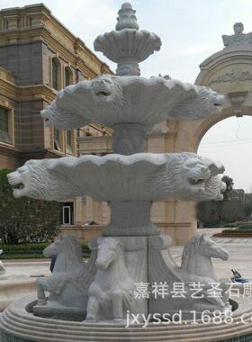厂家雕喷泉黄锈石流水喷泉大2345石理石多层景石观雕盆花优惠