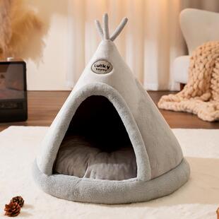 高档猫窝帐冬季保暖篷型猫屋四子季通用封闭式红猫咪垫网宠物秋冬