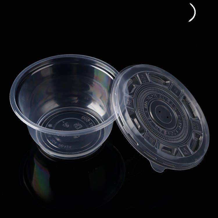 S500一次性塑料碗环保餐具打包饭盒带盖一般厚 400ml 批 发 600套