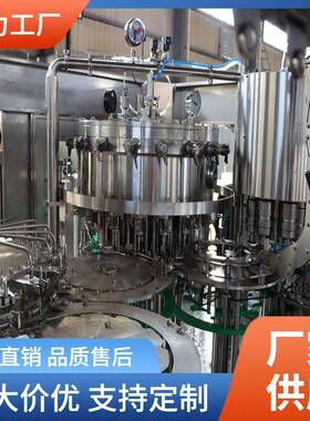 厂家饮料生产线水果汁加气可乐味苏打酒气泡水全自动灌装机械厂