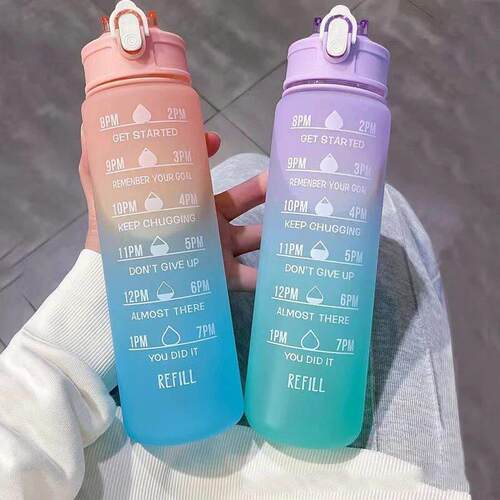 900ML Sports Water Bottle Large Capacity Gradient Cup Drinkw