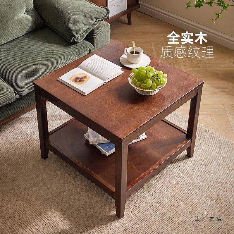 实木沙发边几简约边柜会客厅茶几柜客厅美式家用方几角柜床头桌无
