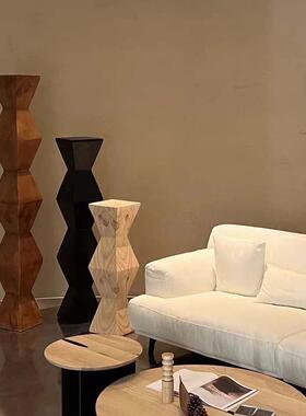 无尽之柱实木架子花架几何落地艺术摆件民宿酒店展厅墙角装饰高架