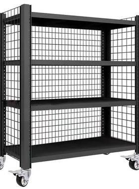 型加厚11598重仓库仓储层货架带轮子带动网格可移置物架多家用调