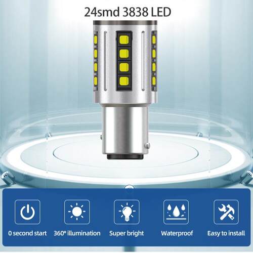 24SMD1156高亮LED汽车倒车灯3156转向灯T15倒车灯解码7443刹车灯