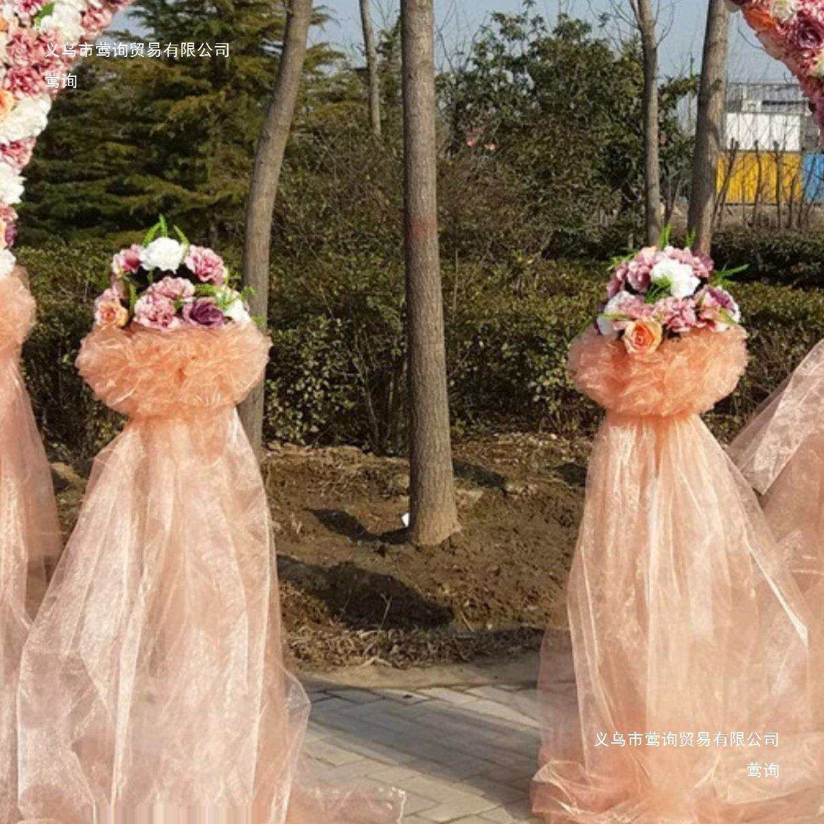 婚庆门彩虹门路花架绢花拱门排F95T67M6拱雪纱拱门花柱引婚庆花道