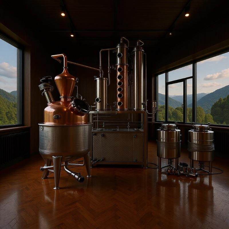 【厂家直供】整套酿酒设 烈酒铜蒸馏 金酒蒸馏器米酒蒸馏器