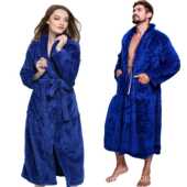 直销新款 秋冬情侣贝贝绒睡袍加长加厚珊瑚绒浴袍男女士 外贸货源