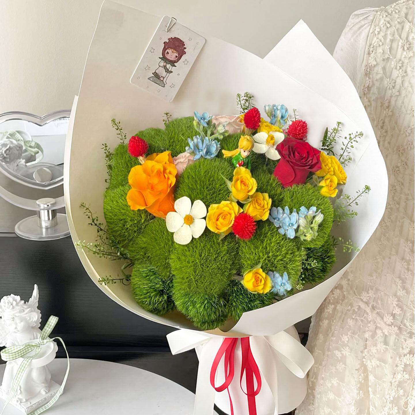 小王子玫瑰花束鲜花同城速递生日北京上海杭州真花全国配送男友