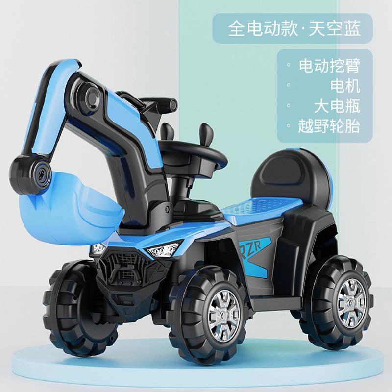 儿电BBX动挖掘童机工大号车可坐人电动挖土机灯光程音乐遥控玩具