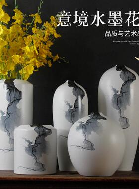 景德镇陶瓷花瓶摆件麦穗干燥花客厅鲜花彷真插花装饰新中式大号窄