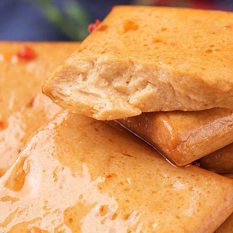 盐津铺子鱼豆腐500g香辣蟹黄味31度鲜休闲小零食宿舍办公小吃