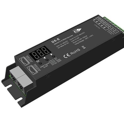 12-48VDC 5路*4A 5通道恒压DMX512&RDM解码器 D5-E