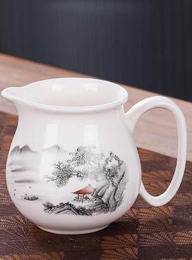 3-陶瓷茶具公道杯茶漏整套装分茶器一体分茶杯紫砂装平分茶叶过-