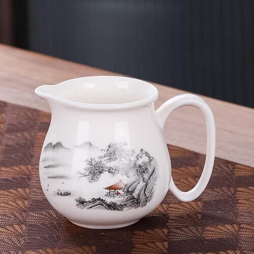 陶瓷茶具公道杯茶漏整套装分茶器一体分茶杯紫砂装平分茶叶过滤网