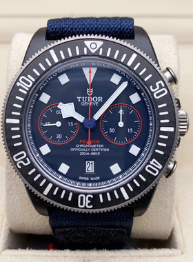 99新未使用43mm帝舵领潜型系列M25807KN蓝盘自动机械男表计时