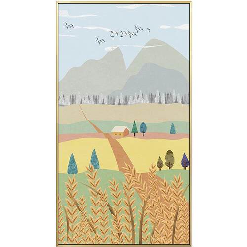 北欧风格小清新挂画竖版玄关装饰画现代简约入户走廊背景风景壁画