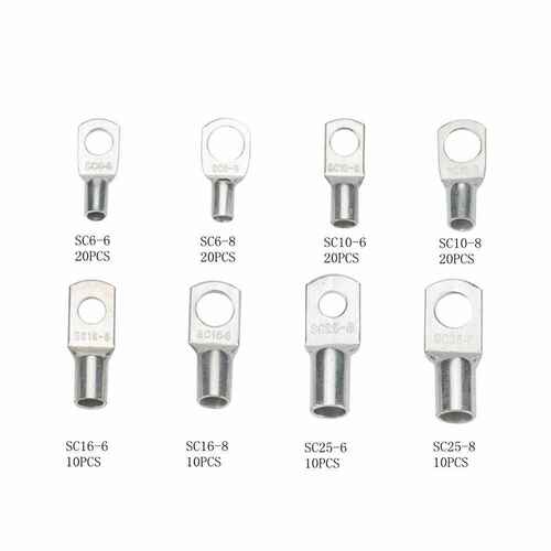 25ebay款-120pcs接线 口铜sc端子电线连接器sc6镀锡窥套装爆