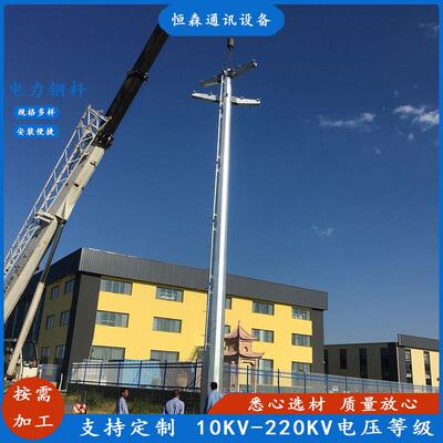 按需加工10KV高压线金属电线杆 15米输变电钢管杆重量 电力钢杆