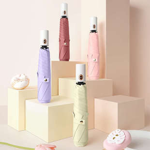 日式超轻自动伞折叠简约便携全自动伞黑胶晴雨两用遮阳防晒太阳伞